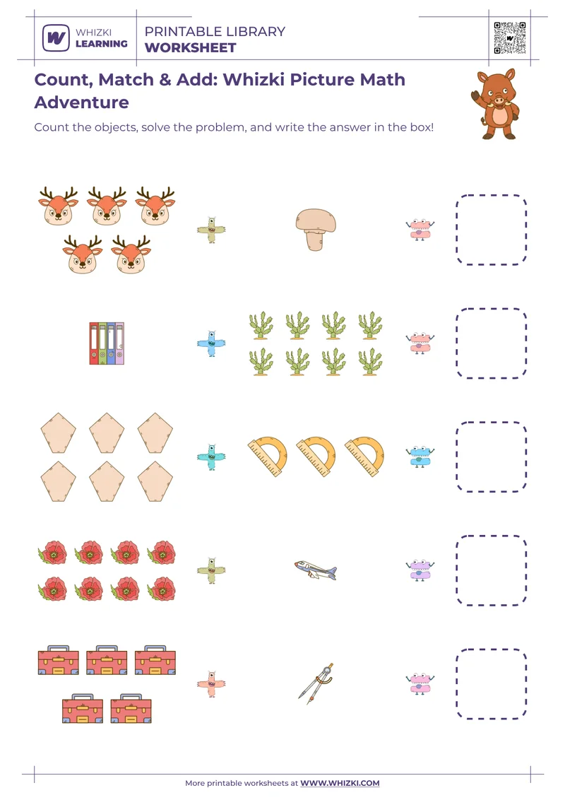 Count, Match & Add: Whizki Picture Math Adventure