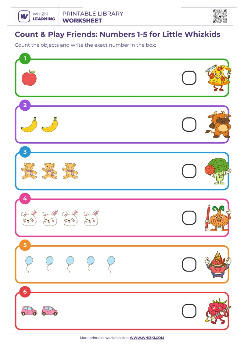 Count & Play Friends: Numbers 1-5 for Little Whizkids