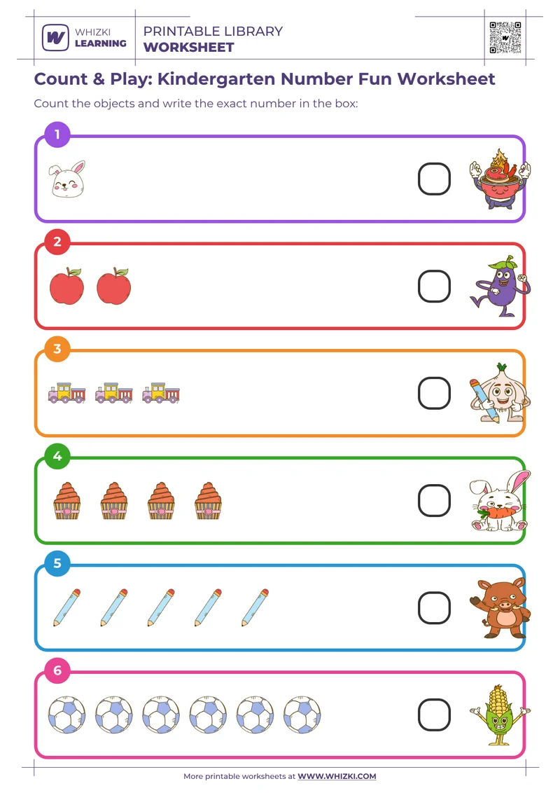 Count & Play: Kindergarten Number Fun Worksheet