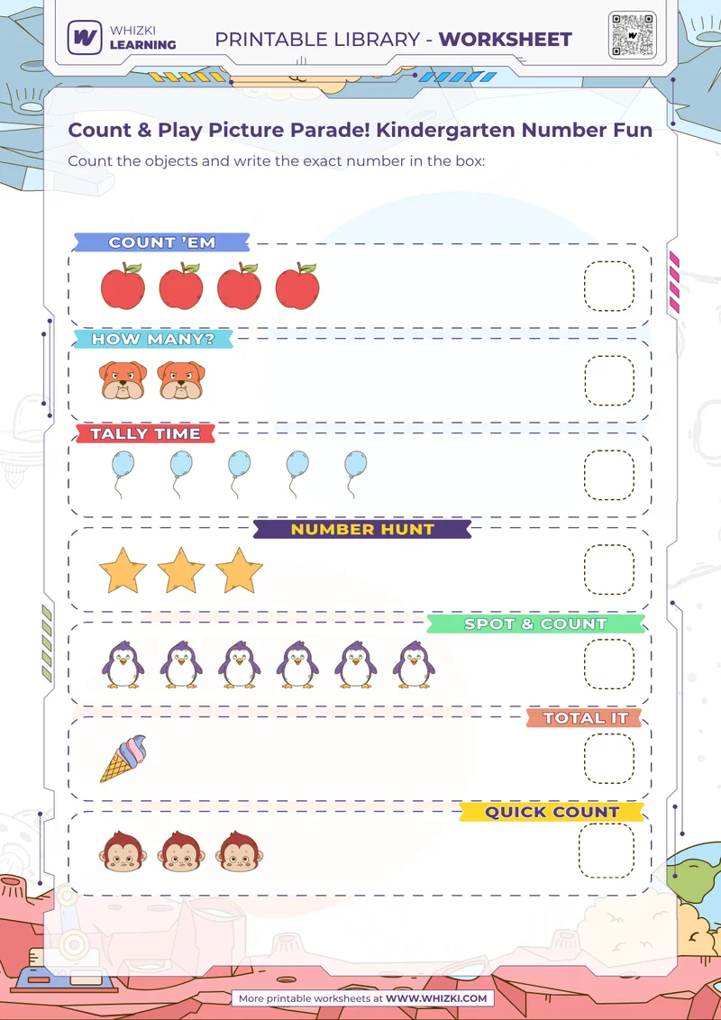 Count & Play Picture Parade! Kindergarten Number Fun