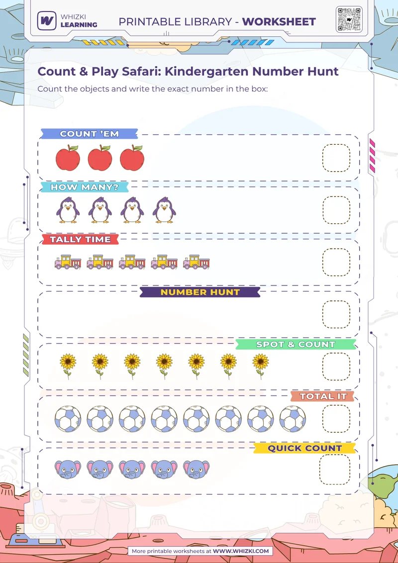 Count & Play Safari: Kindergarten Number Hunt