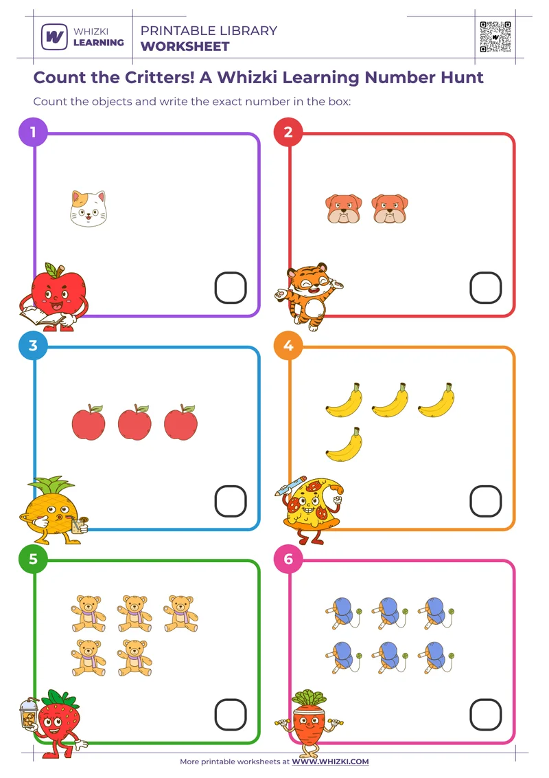 Count the Critters! A Whizki Learning Number Hunt