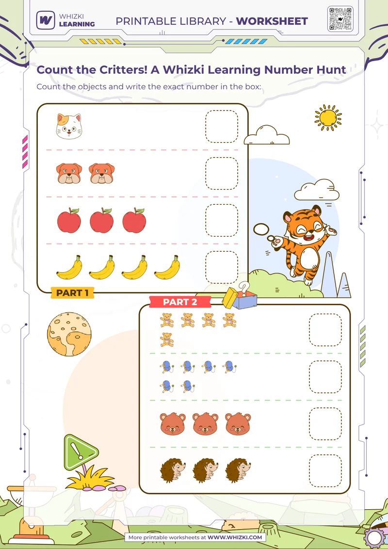 Count the Critters! A Whizki Learning Number Hunt