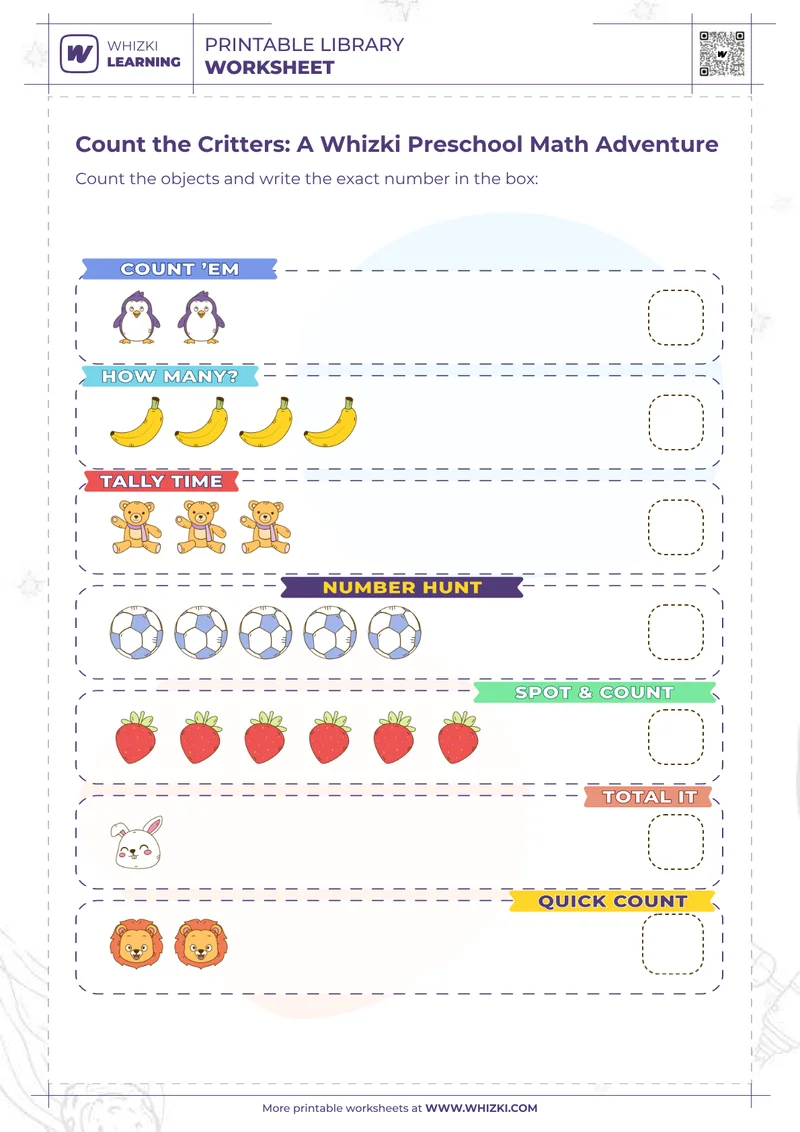 Count the Critters: A Whizki Preschool Math Adventure