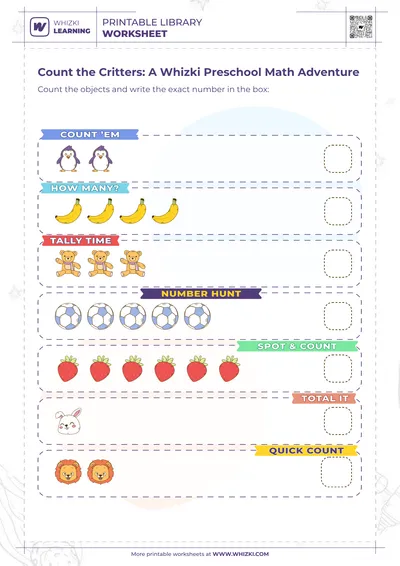Count the Critters: A Whizki Preschool Math Adventure