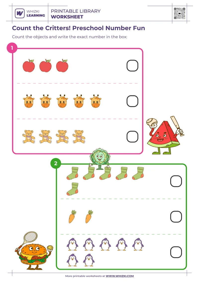 Count the Critters! Preschool Number Fun