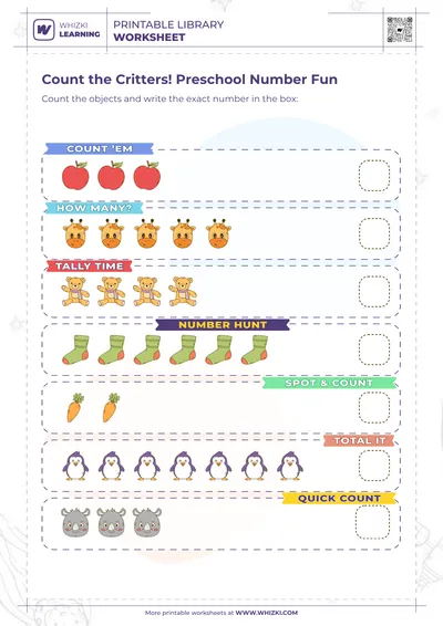Count the Critters! Preschool Number Fun