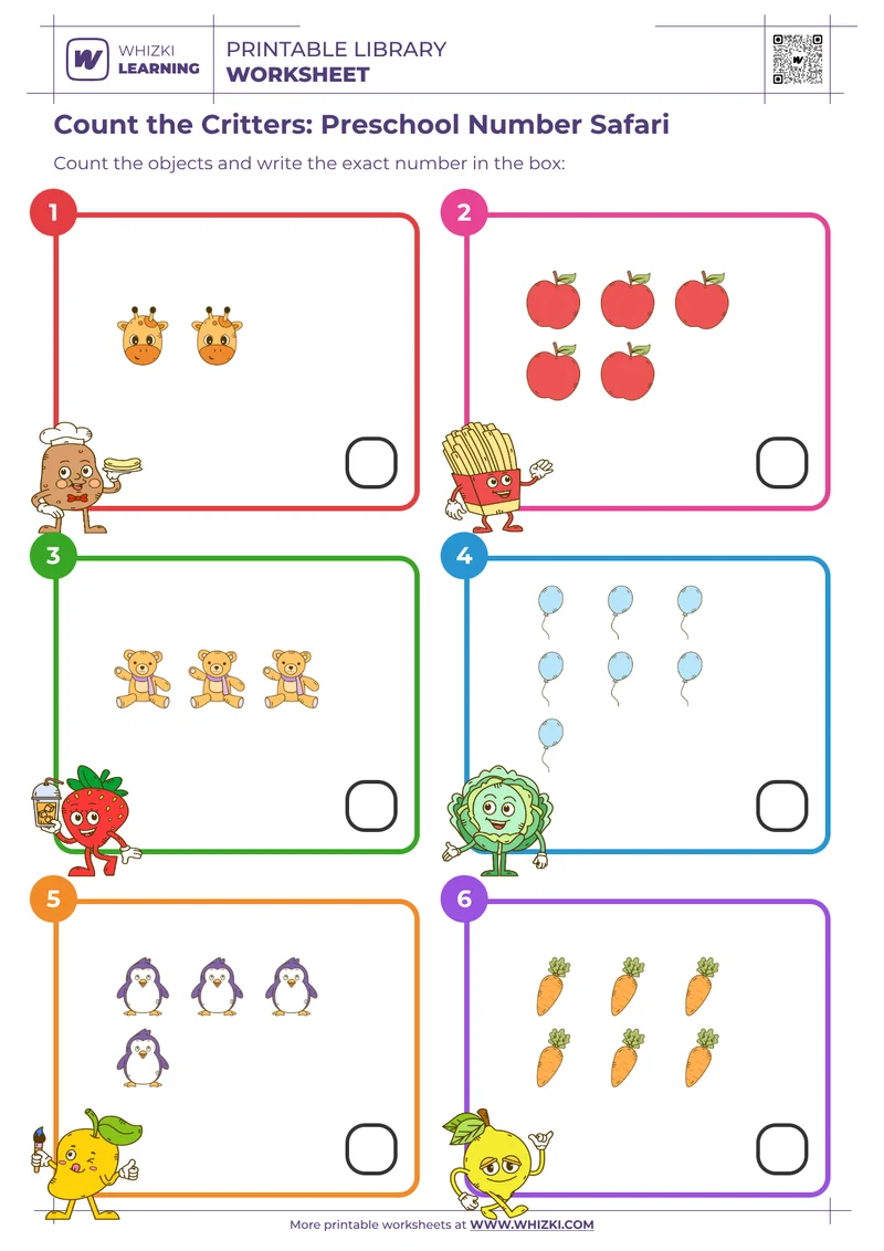 Count the Critters: Preschool Number Safari