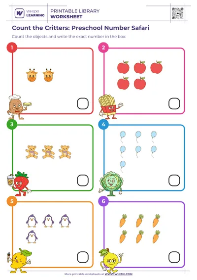 Count the Critters: Preschool Number Safari