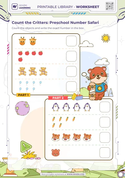 Count the Critters: Preschool Number Safari