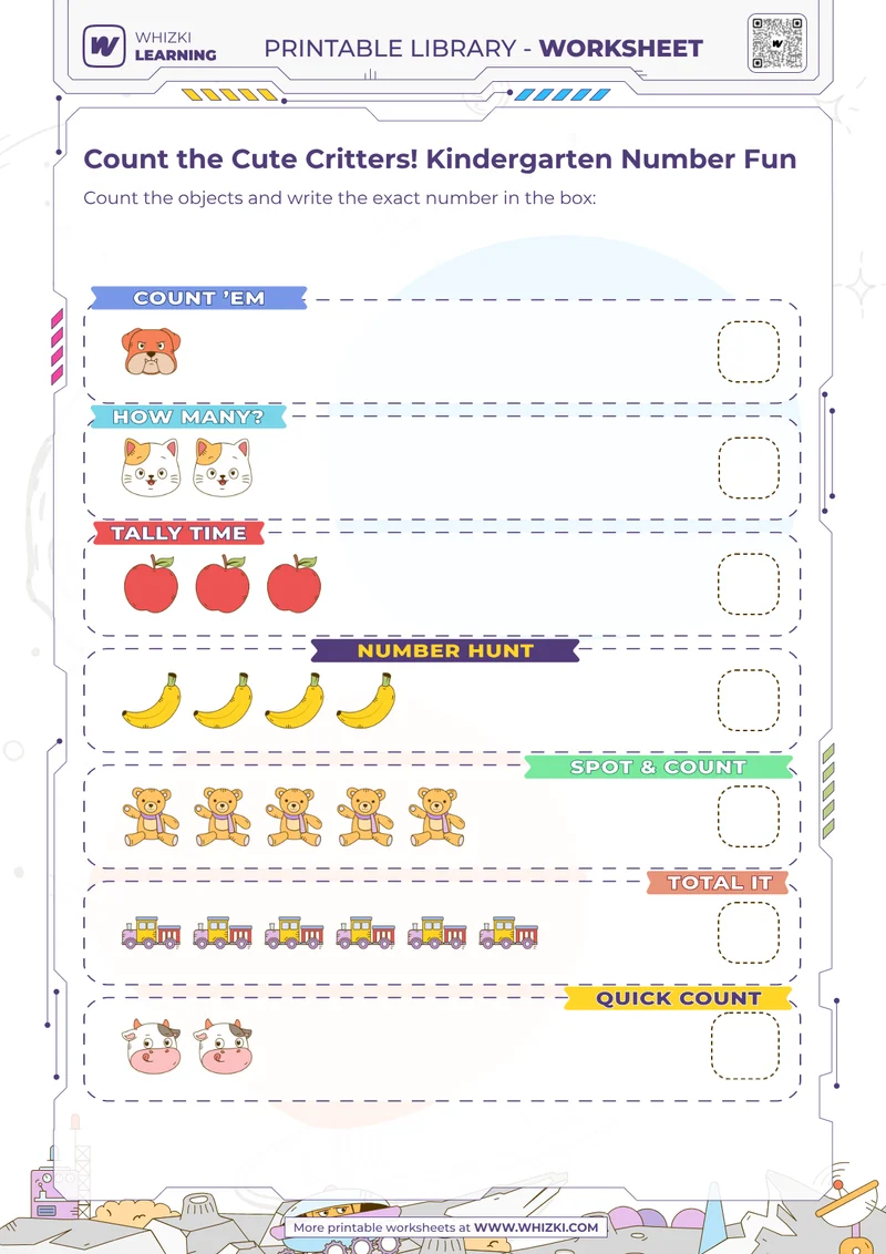 Count the Cute Critters! Kindergarten Number Fun