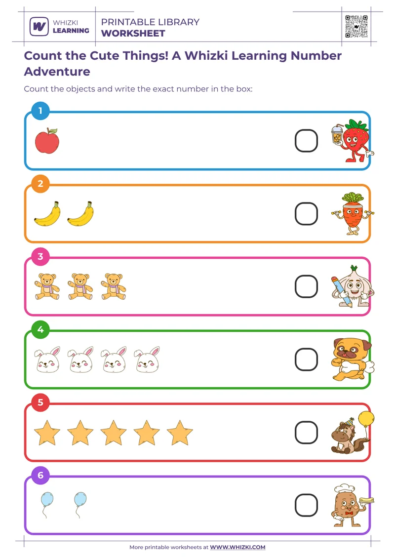 Count the Cute Things! A Whizki Learning Number Adventure