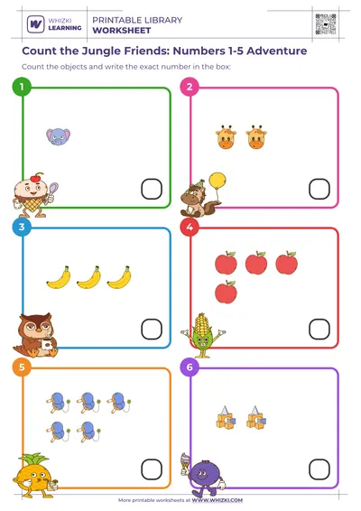 Count the Jungle Friends: Numbers 1-5 Adventure