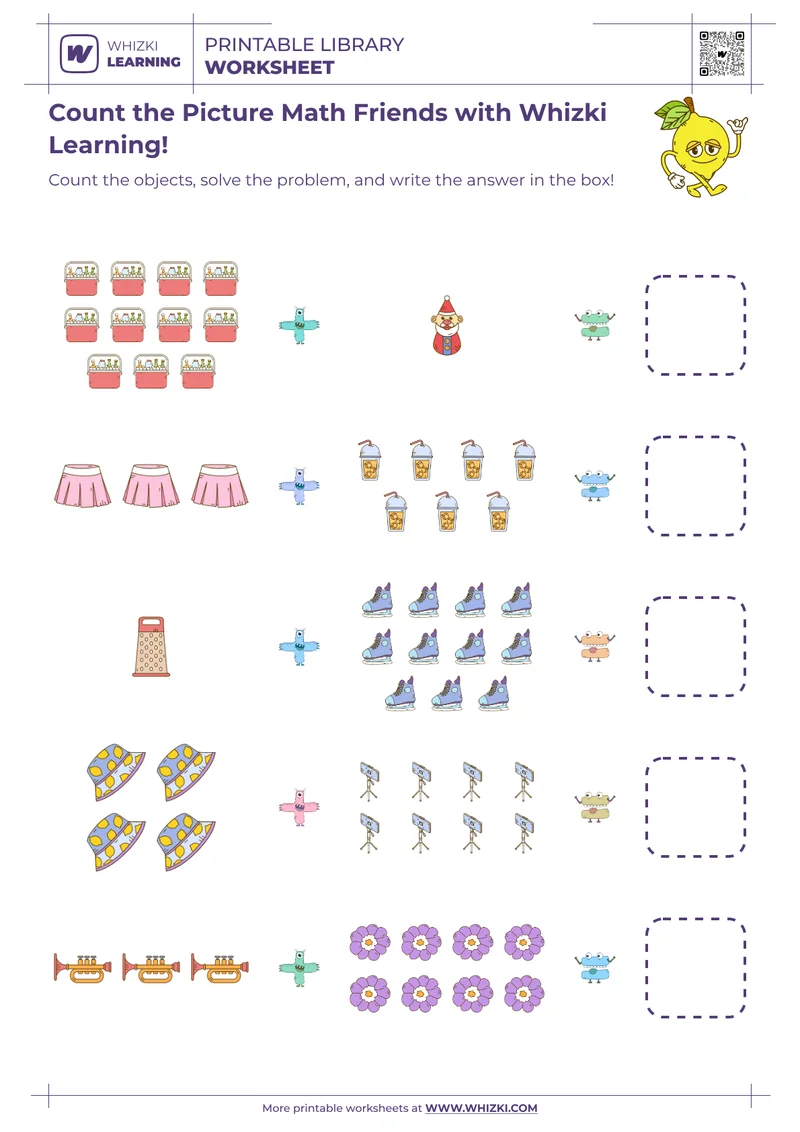 Count the Picture Math Friends with Whizki Learning!
