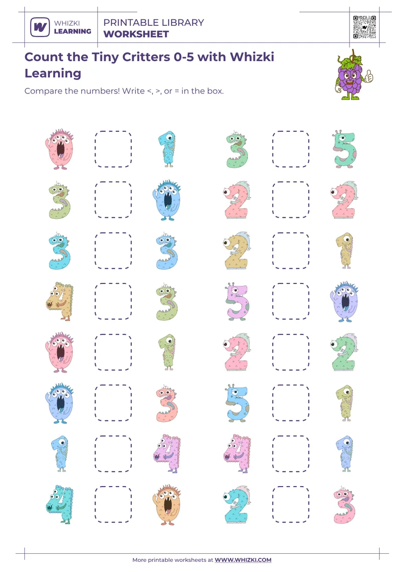 Count the Tiny Critters 0-5 with Whizki Learning