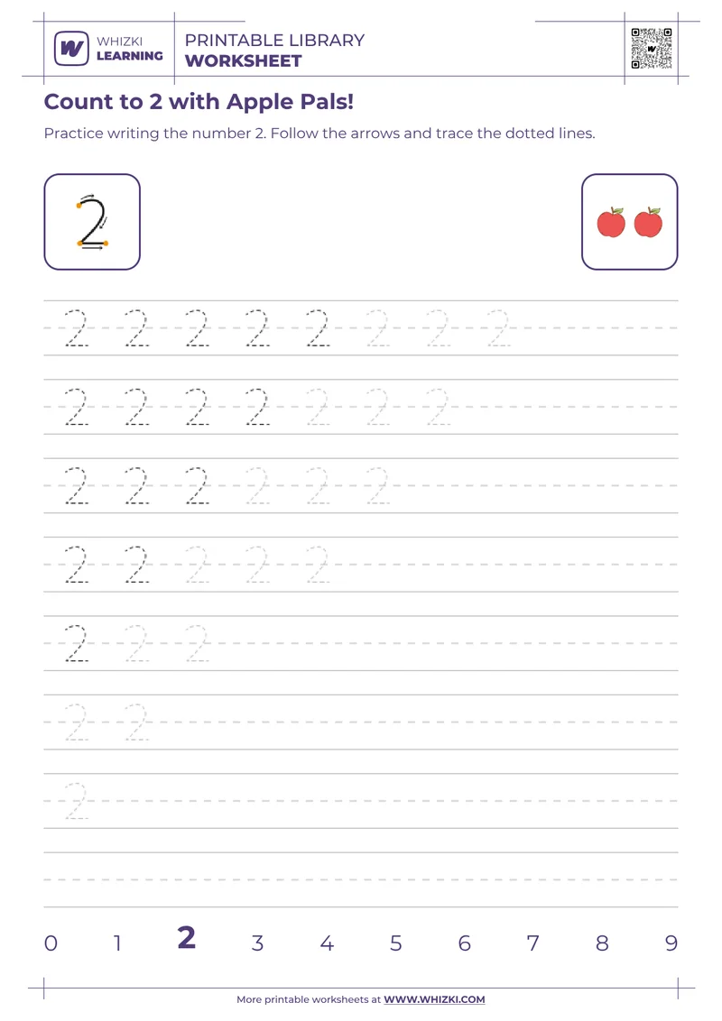 Count to 2 with Apple Pals!