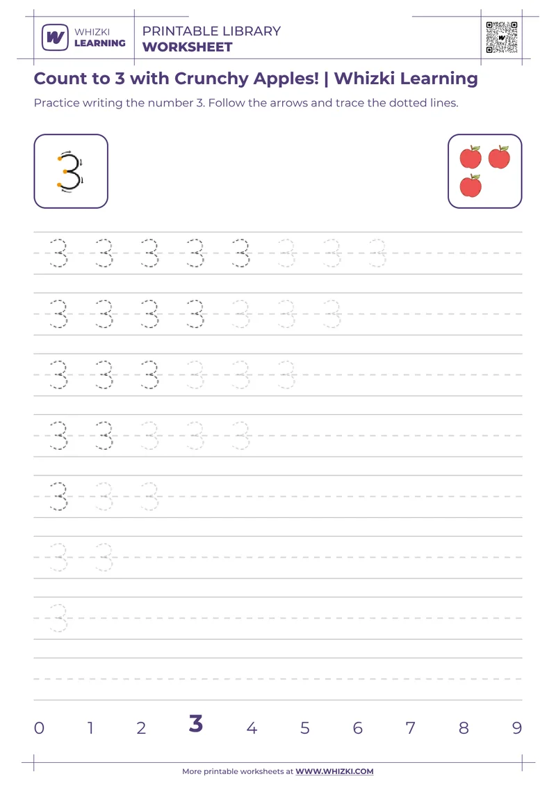 Count to 3 with Crunchy Apples! | Whizki Learning