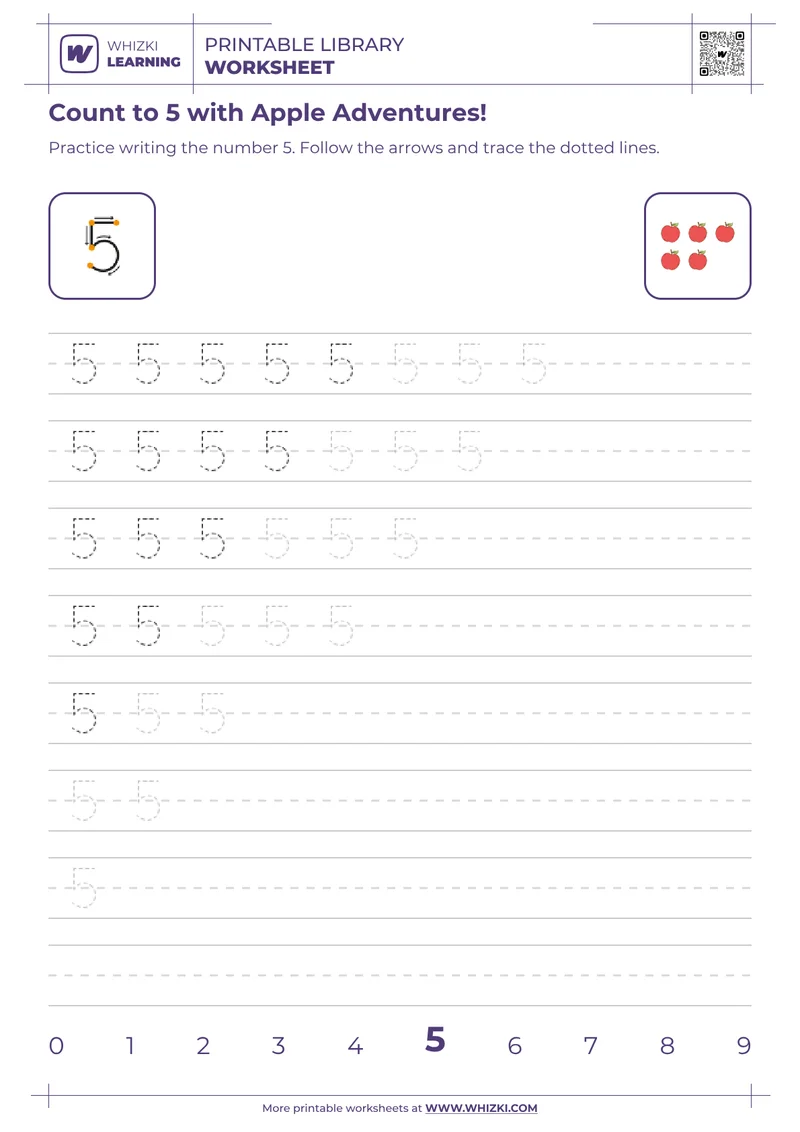 Count to 5 with Apple Adventures!