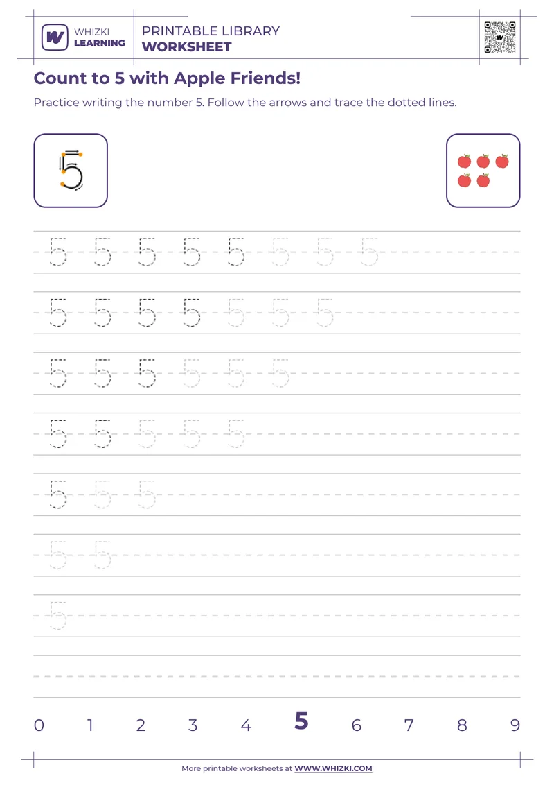 Count to 5 with Apple Friends!