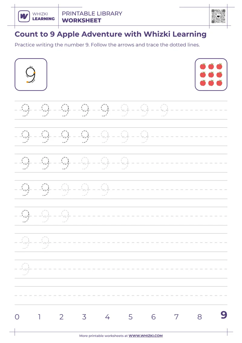 Count to 9 Apple Adventure with Whizki Learning