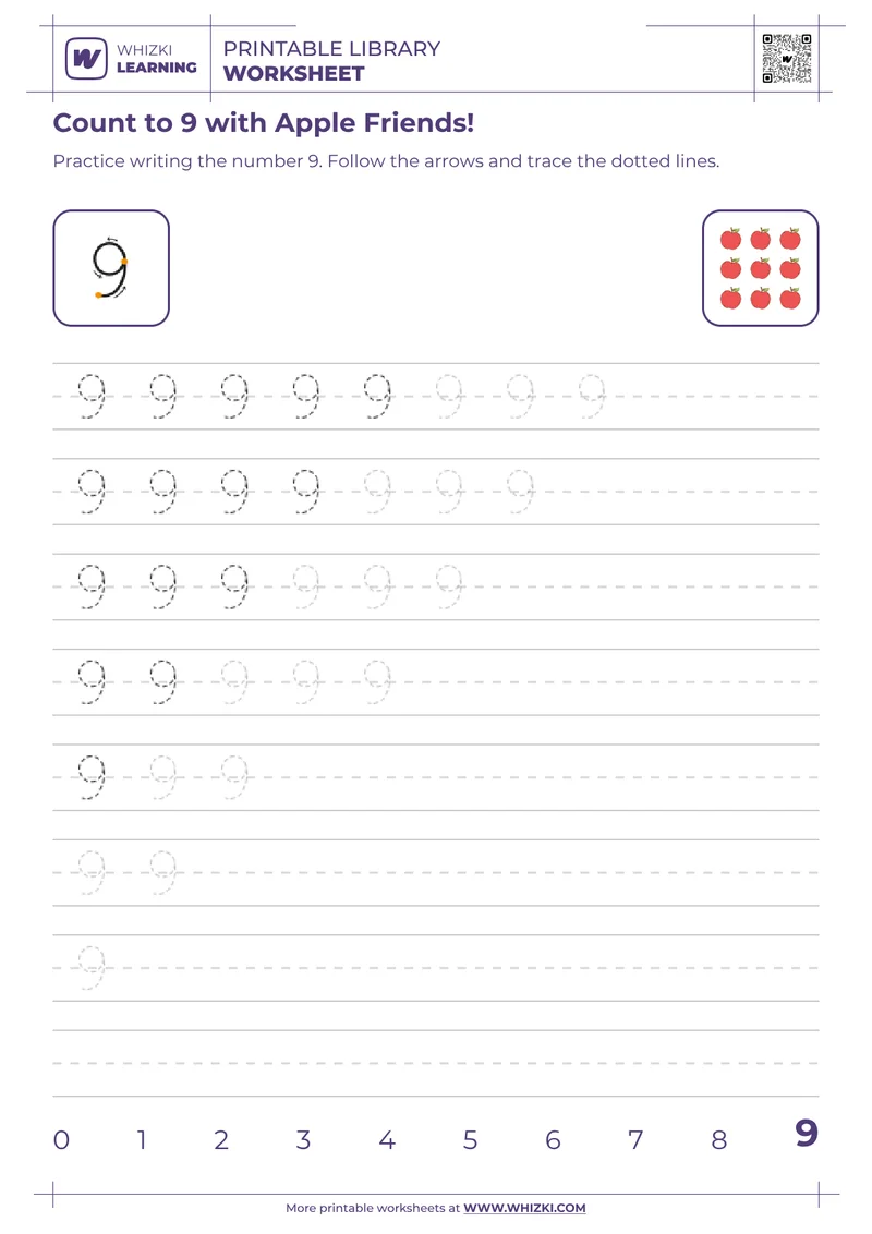 Count to 9 with Apple Friends!
