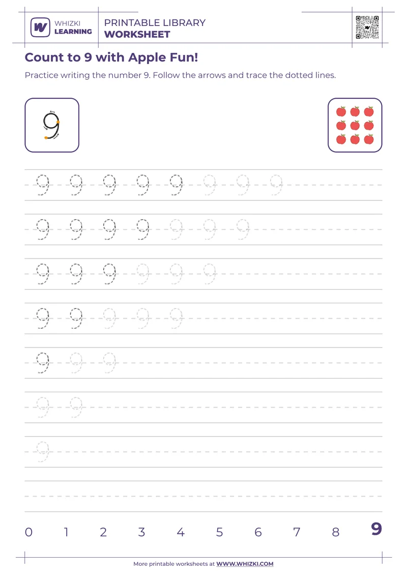 Count to 9 with Apple Fun!