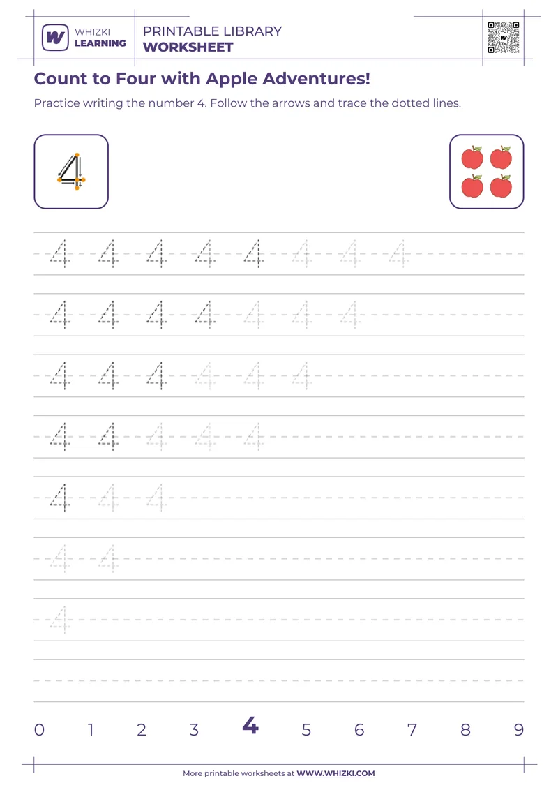 Count to Four with Apple Adventures!