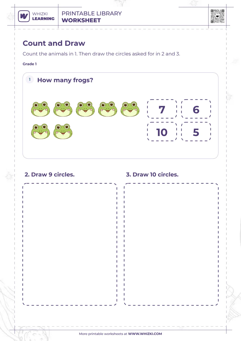Counting Circles Draw and Count Worksheet