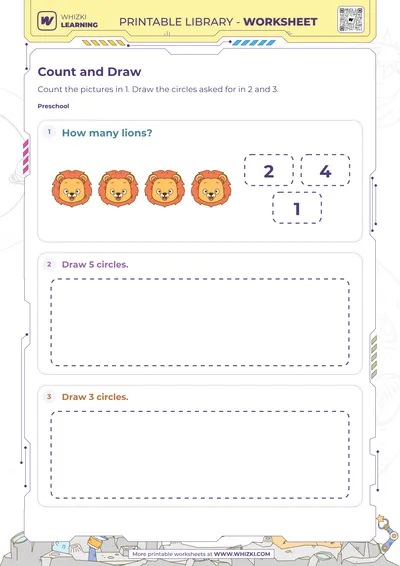 Counting Circles Draw Worksheet