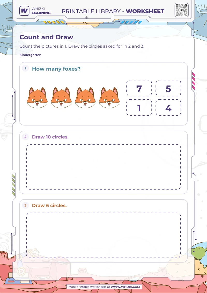 Counting Circles Drawing Worksheet