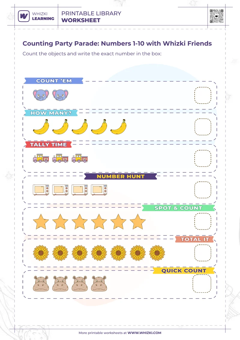 Counting Party Parade: Numbers 1-10 with Whizki Friends