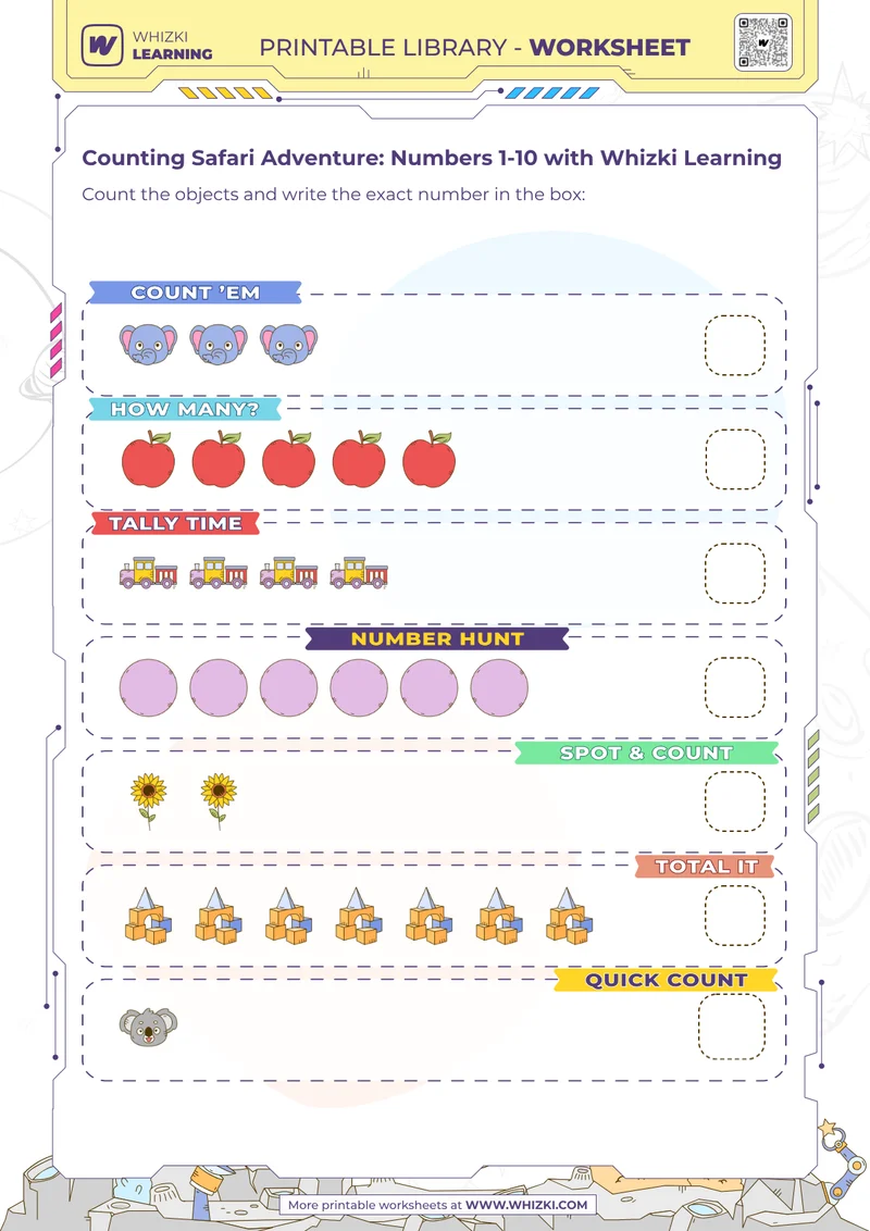 Counting Safari Adventure: Numbers 1-10 with Whizki Learning