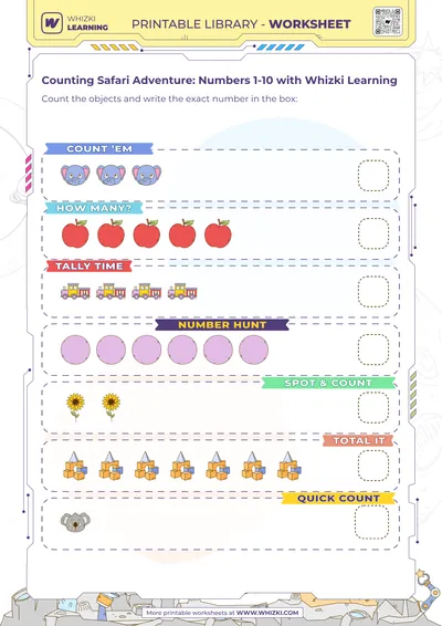 Counting Safari Adventure: Numbers 1-10 with Whizki Learning