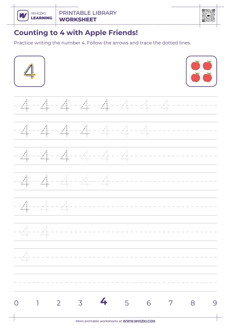 Counting to 4 with Apple Friends!