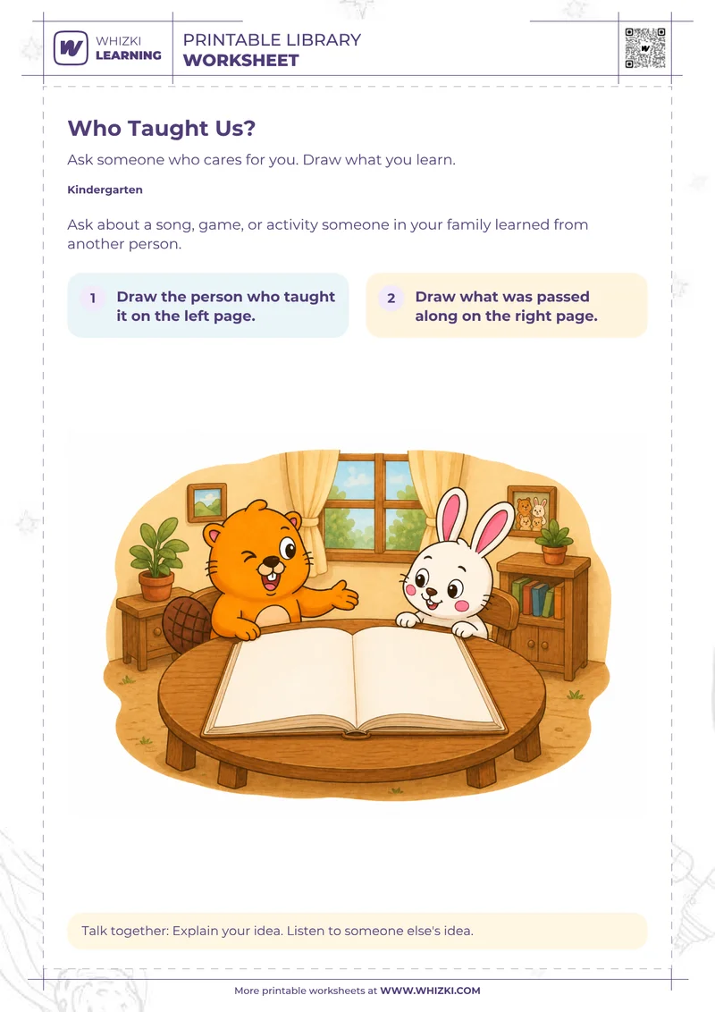 Cultures and Traditions Kindergarten Worksheet