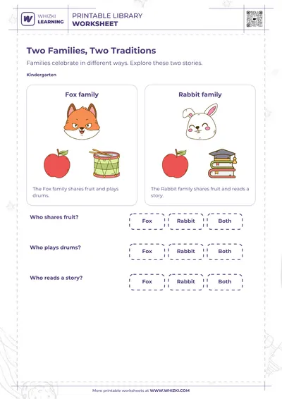 Cultures and Traditions Kindergarten Worksheet