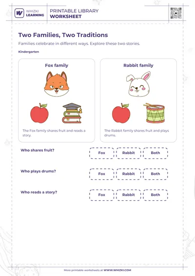 Cultures and Traditions Kindergarten Worksheet