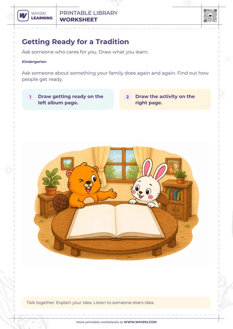 Cultures and Traditions Kindergarten Worksheet