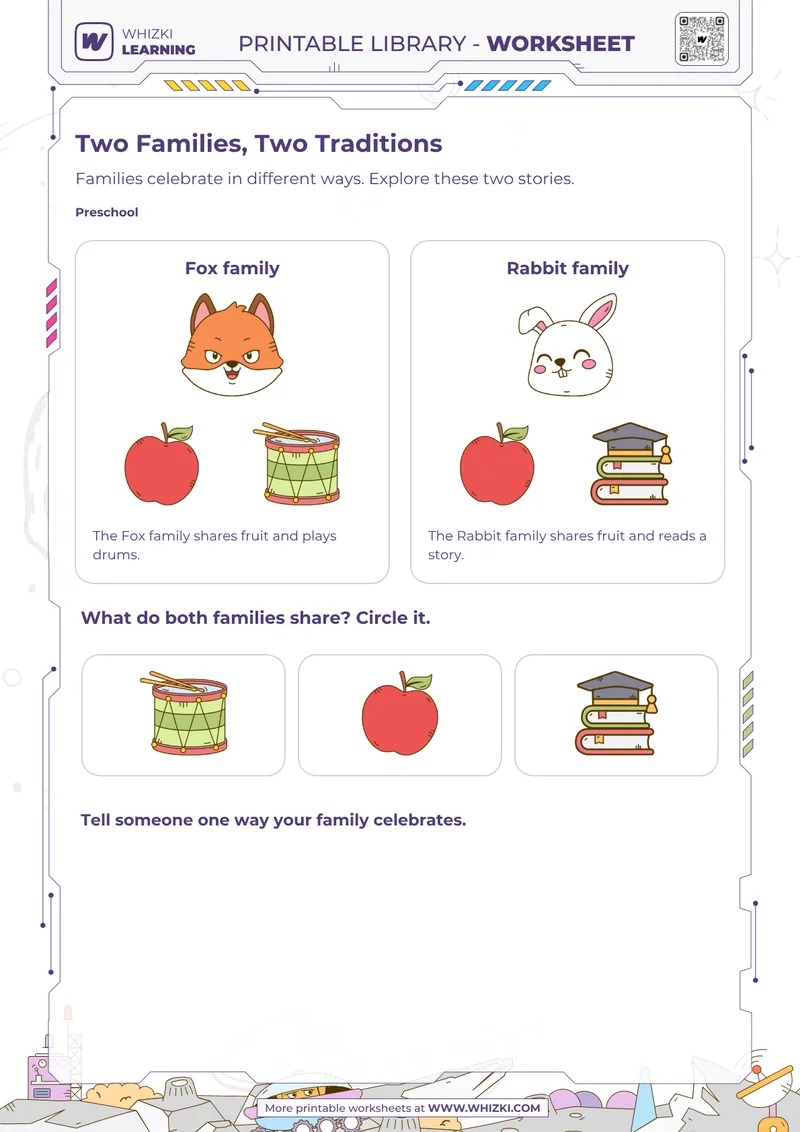 Cultures and Traditions Preschool Worksheet
