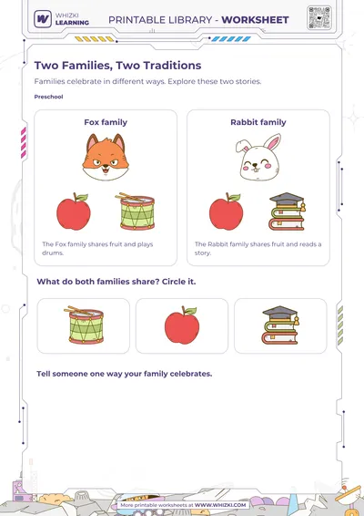 Cultures and Traditions Preschool Worksheet