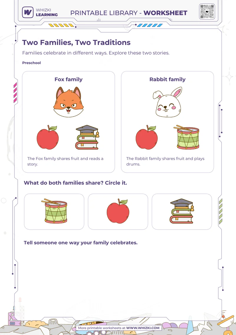 Cultures and Traditions Preschool Worksheet