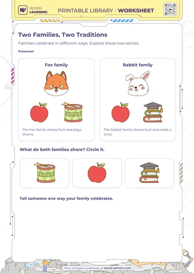 Cultures and Traditions Preschool Worksheet