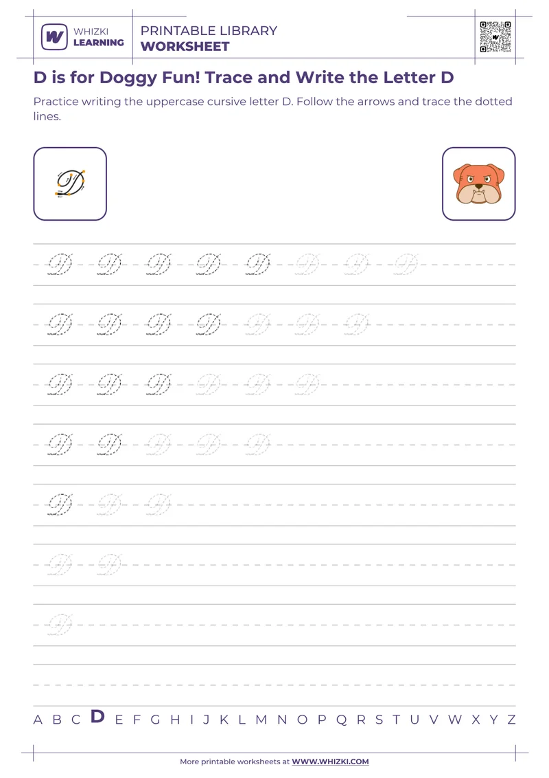 D is for Doggy Fun! Trace and Write the Letter D