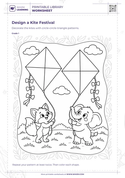 Design a Kite Festival Pattern Worksheet