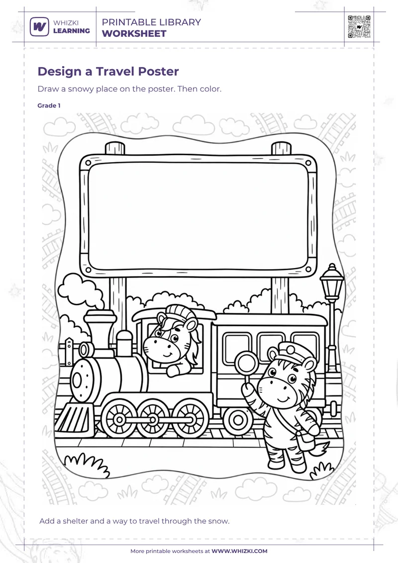 Design a Travel Poster Drawing Worksheet