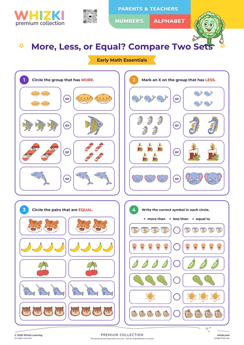 More, Less, or Equal? Compare Two Sets