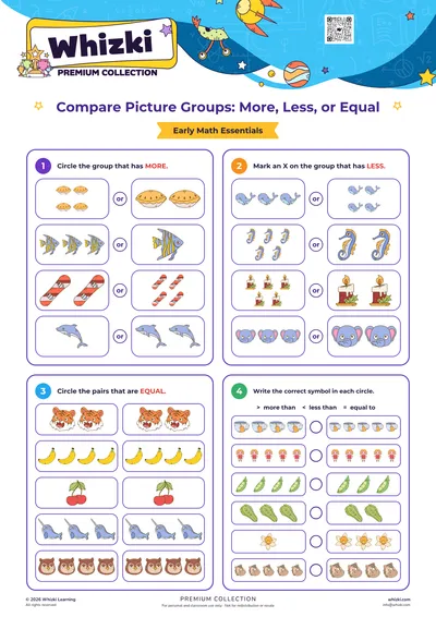 Compare Picture Groups: More, Less, or Equal