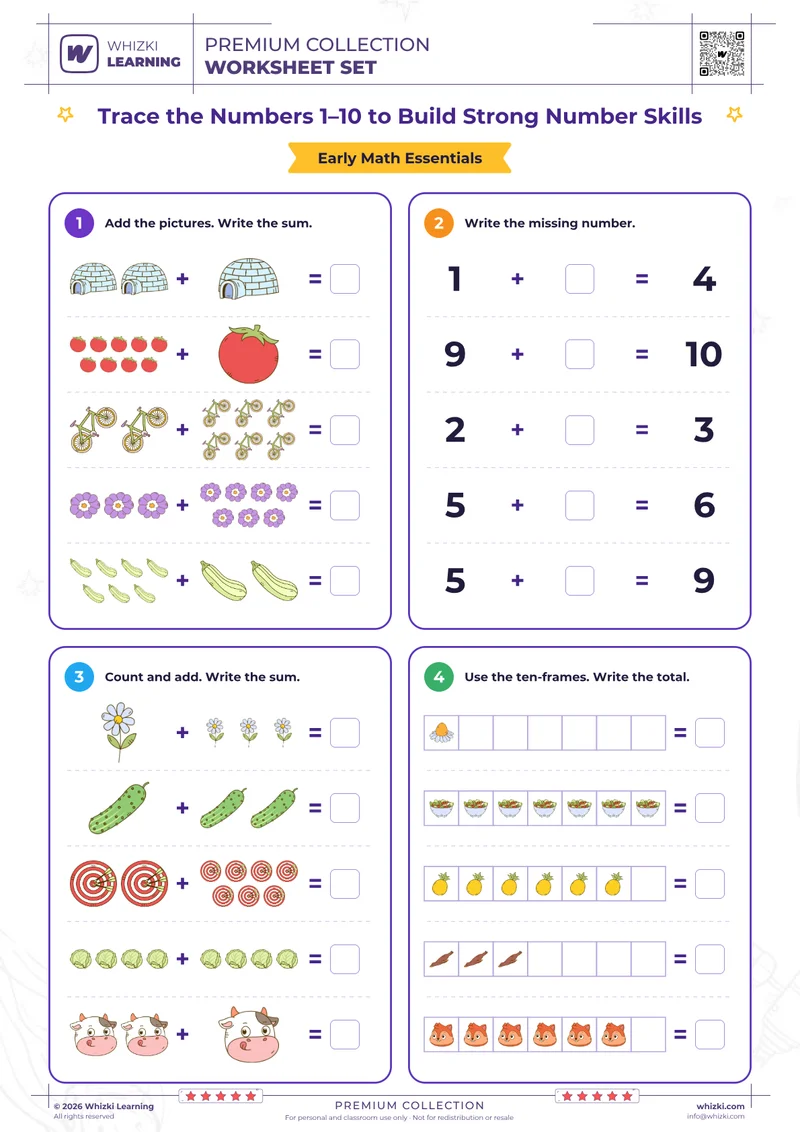 Trace the Numbers 1–10 to Build Strong Number Skills