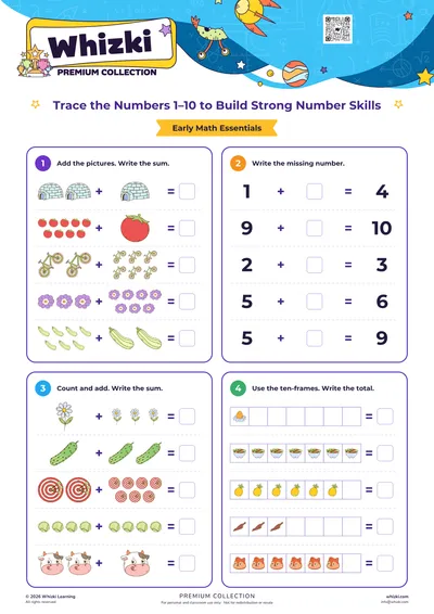 Trace the Numbers 1–10 to Build Strong Number Skills