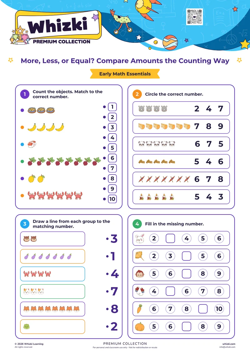 More, Less, or Equal? Compare Amounts the Counting Way